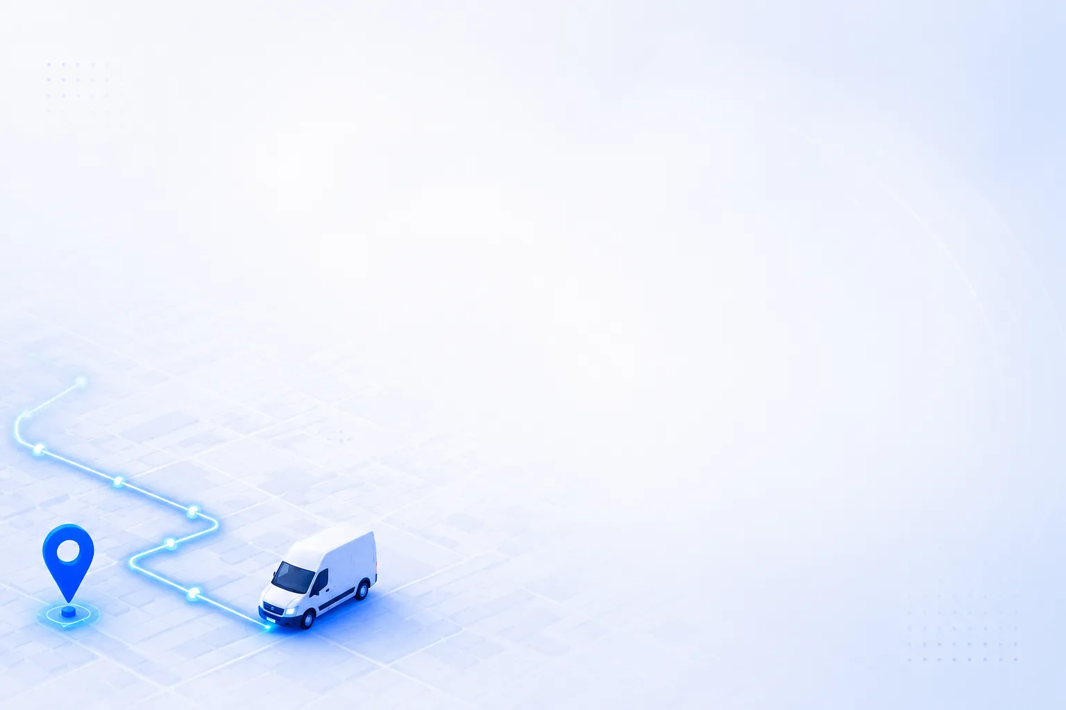 Background Image for Contact page showing a van driving on a route